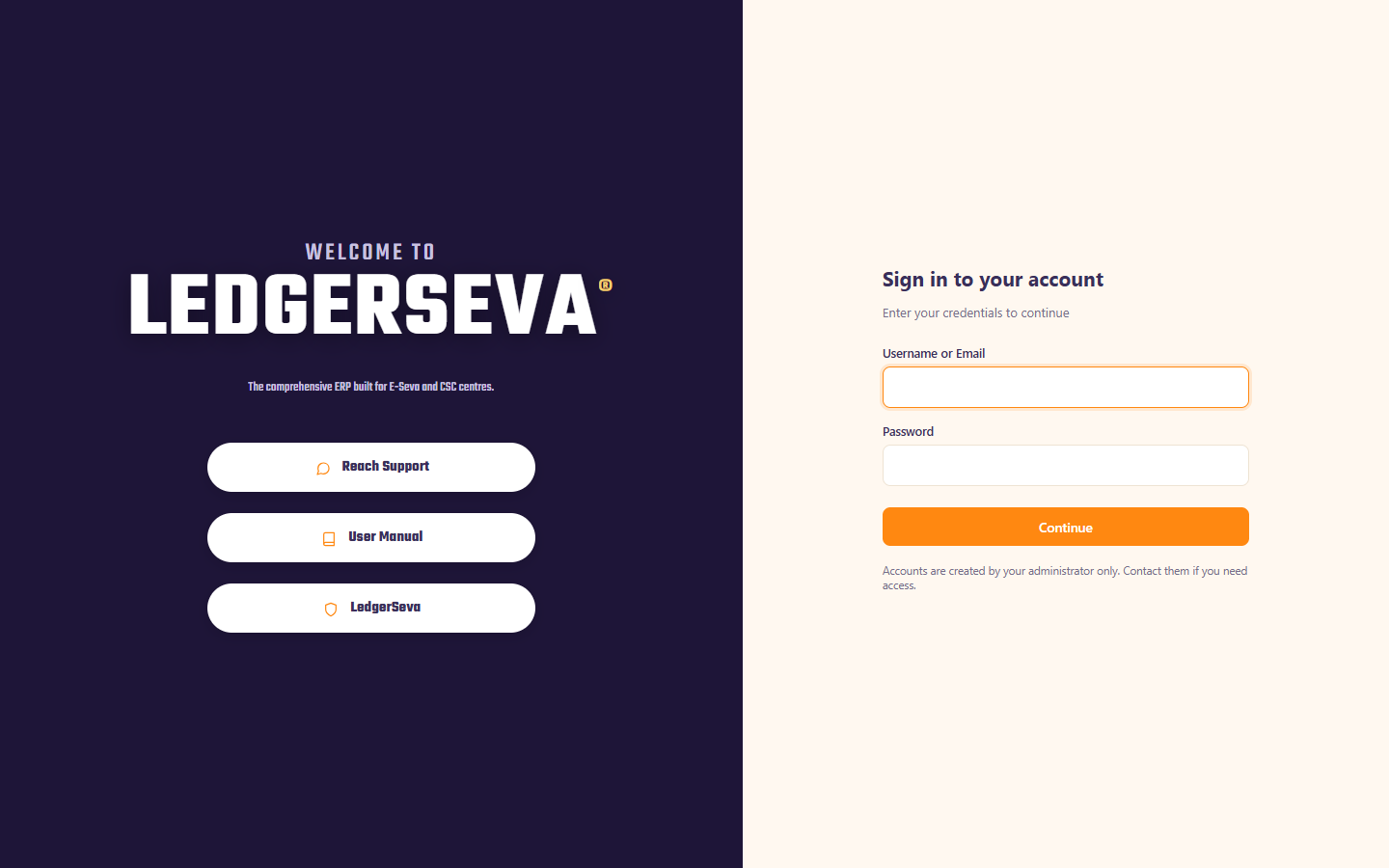The sign-in screen