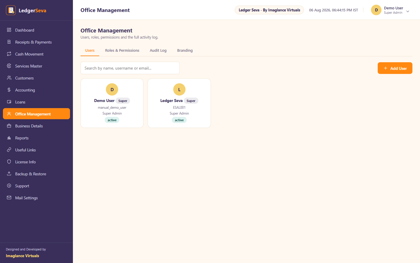 Office Management — staff and roles