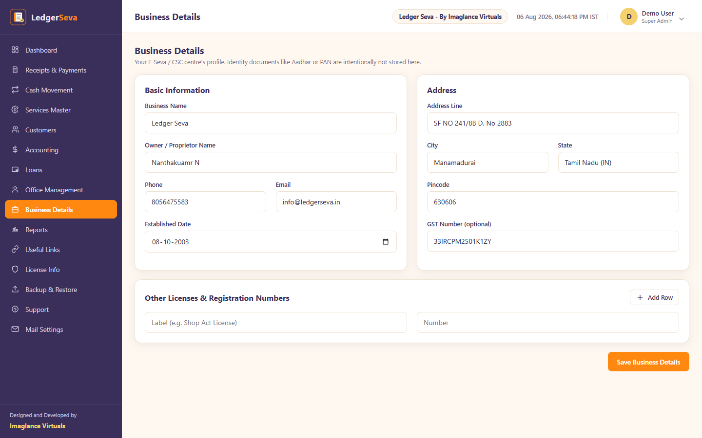 Business Details